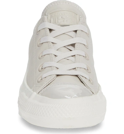 Shop Converse All Star Leather Patent Low Top Sneaker In Pale Putty