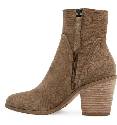 Shop Splendid Cherie Bootie In Oat Embossed Suede