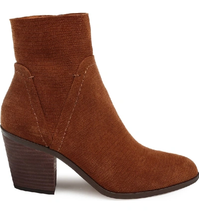 Shop Splendid Cherie Bootie In Brandy Embossed Suede