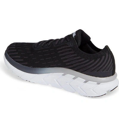 Shop Hoka One One Clifton 5 Knit Running Shoe In Black/ White