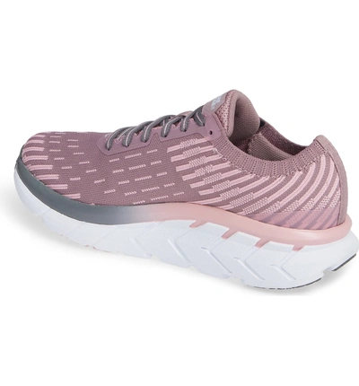Shop Hoka One One Clifton 5 Knit Running Shoe In Cameo/ Pink Toadstool