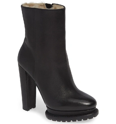 Shop Alice And Olivia Holden Genuine Shearling Bootie In Black