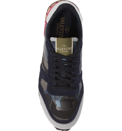 Shop Valentino Camouflage Low Top Sneaker In Black/ Marine/ Pink