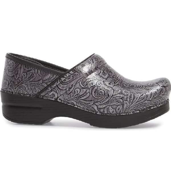 dansko professional grey tooled patent