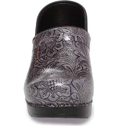 Shop Dansko 'professional' Clog In Grey Tooled Patent Leather