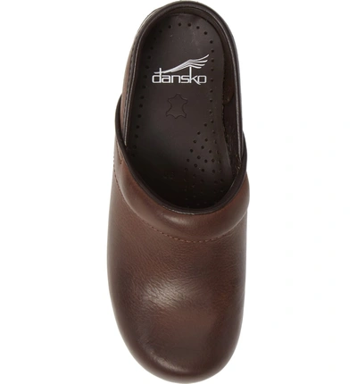 Shop Dansko 'professional' Clog In Brown Burnished Nubuck Leather