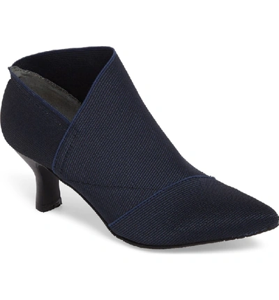 Shop Adrianna Papell Hayes Pointy Toe Bootie In Navy Fabric