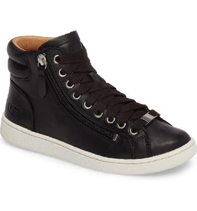 Shop Ugg Olive High Top Sneaker In Black Leather