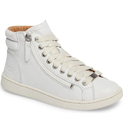 Shop Ugg Olive High Top Sneaker In White Leather