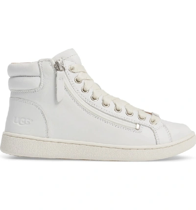 Shop Ugg Olive High Top Sneaker In White Leather