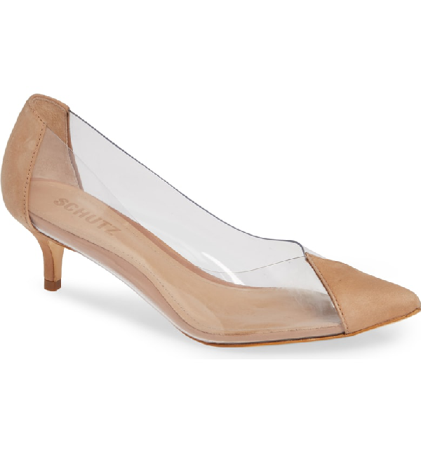 cyou clear pointy toe pump