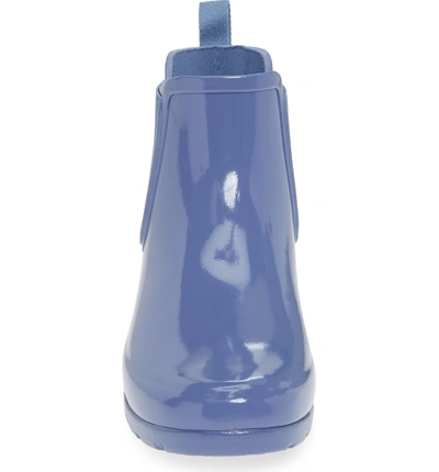 Shop Hunter Original Refined Chelsea Waterproof Rain Boot In Adder Blue