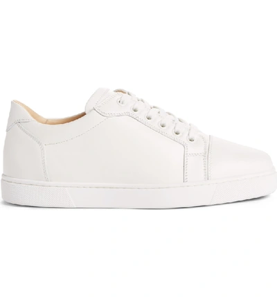 Shop Christian Louboutin Vieira Lace-up Sneaker In Latte White