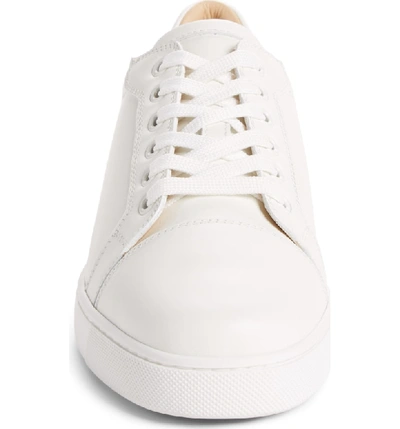 Shop Christian Louboutin Vieira Lace-up Sneaker In Latte White