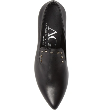 Agl Attilio Giusti Leombruni Upfront Stitch Loafer In Black