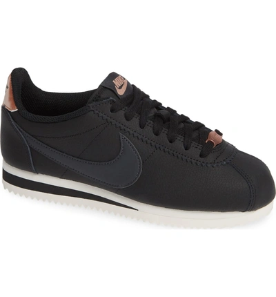 Shop Nike Classic Cortez Sneaker In Black/ Metallic Red Bronze