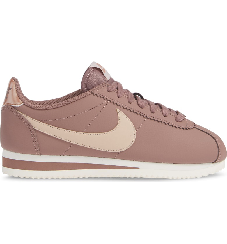 women's nike classic cortez leather metallic casual shoes