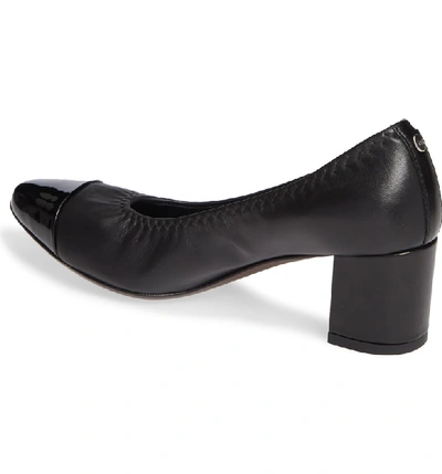 Shop Agl Attilio Giusti Leombruni Cap Toe Pump In Black/ Black Leather