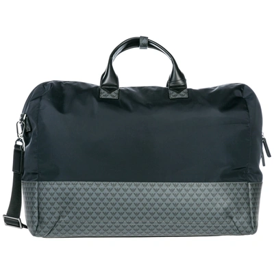 Shop Emporio Armani Travel Duffle Weekend Shoulder Bag In Blue