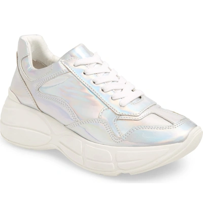 Steve Madden Memory Platform Wedge Sneaker In Iridescent | ModeSens