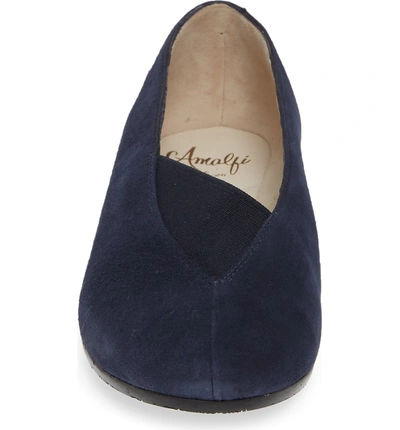 Shop Amalfi By Rangoni Veloce Flat In Navy Suede