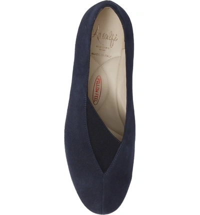Shop Amalfi By Rangoni Veloce Flat In Navy Suede