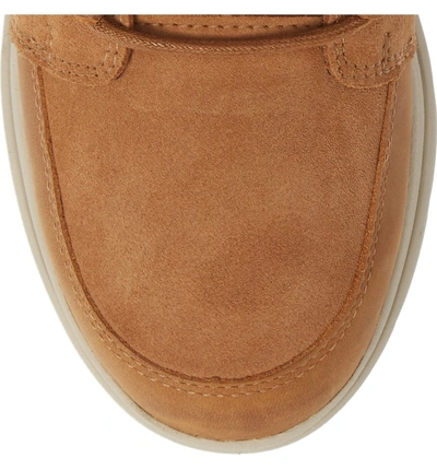 Shop Sorel Explorer Joan Waterproof Boot With Faux Fur Collar In Camel Brown
