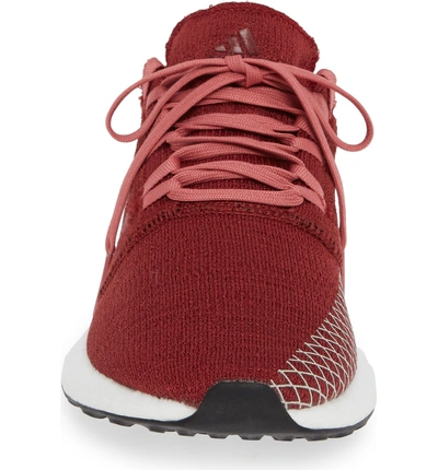 Shop Adidas Originals Pureboost X Element Knit Running Shoe In Noble Maroon/ Maroon/ Brown