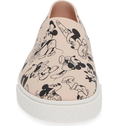 Shop Melissa Ground Mickey Mouse Slip-on Sneaker In Pink/ White Fabric