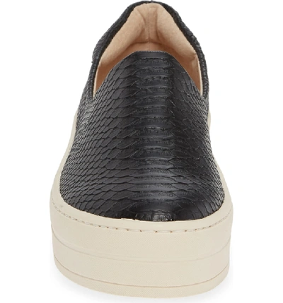 Shop Jslides Harlow Slip-on Platform Sneaker In Black Embossed Leather