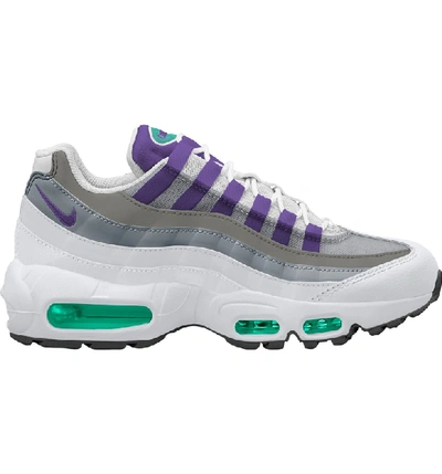 Shop Nike Air Max 95 Running Shoe In White/ Purple/ Emerald Green