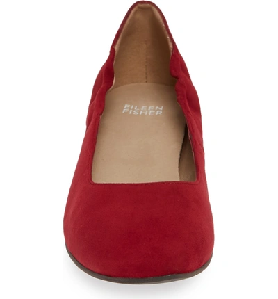 Shop Eileen Fisher Winn Pump In Cerise Suede