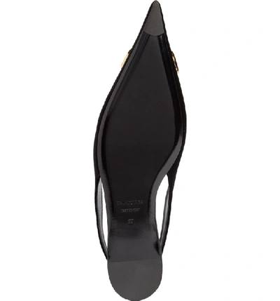 Shop Balenciaga Bb Logo Slingback Flat In Black