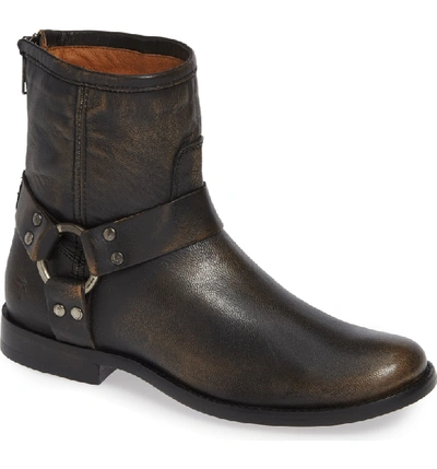 Shop Frye 'phillip' Harness Boot In Dark Brown Leather
