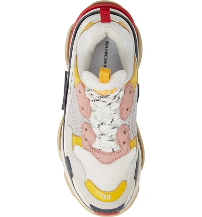 Shop Balenciaga Triple S Low Top Sneaker In White/ Yellow/ Rose