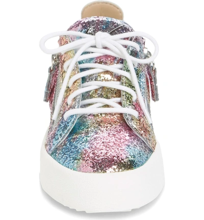 Shop Giuseppe Zanotti May London Low Top Sneaker In Multi Glitter