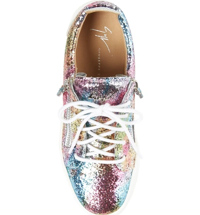 Shop Giuseppe Zanotti May London Low Top Sneaker In Multi Glitter