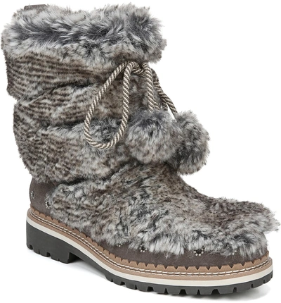 Shop Sam Edelman Blanche Faux Fur Boot In Flint Grey Fur