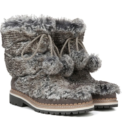 Shop Sam Edelman Blanche Faux Fur Boot In Flint Grey Fur