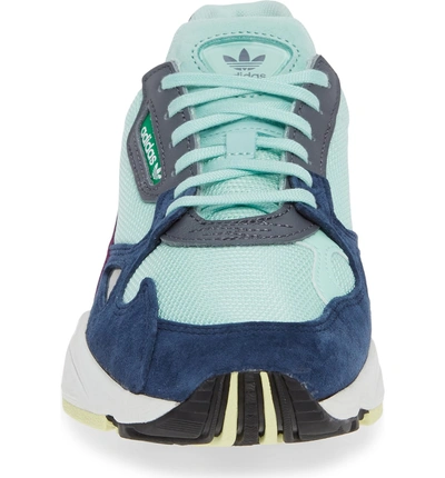 Shop Adidas Originals Falcon Sneaker In Clear Mint/ Clear Mint/ Navy