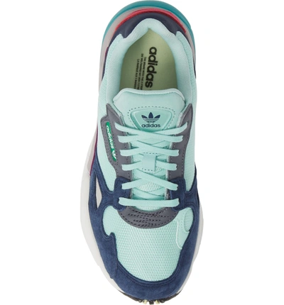 Shop Adidas Originals Falcon Sneaker In Clear Mint/ Clear Mint/ Navy