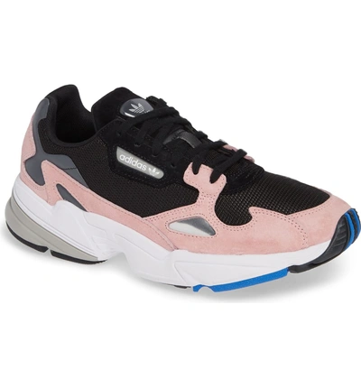 Shop Adidas Originals Falcon Sneaker In Black/ Black/ Light Pink