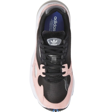 Shop Adidas Originals Falcon Sneaker In Black/ Black/ Light Pink