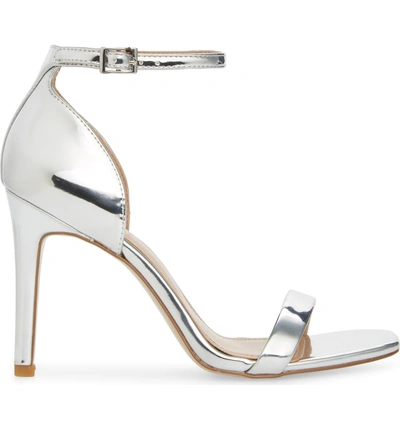Shop Bcbg Irina Ankle Strap Sandal In Bright Silver Leather