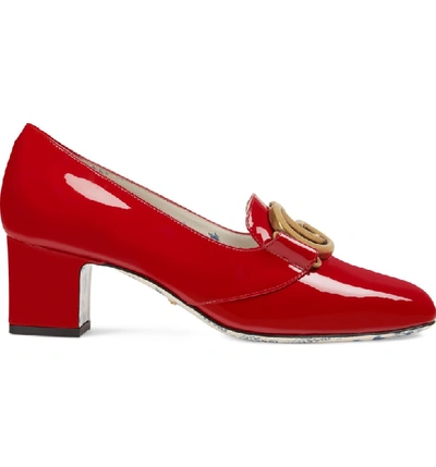 Shop Gucci Loafer Pump In Hibiscus Red