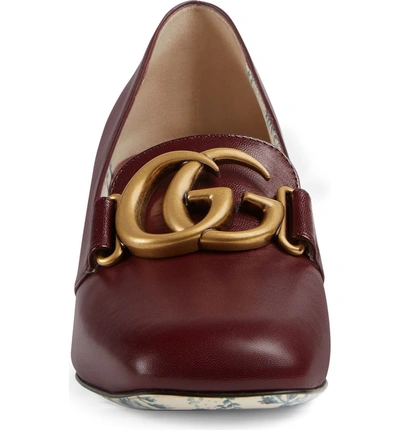 Shop Gucci Loafer Pump In Vintage Bordeaux Leather