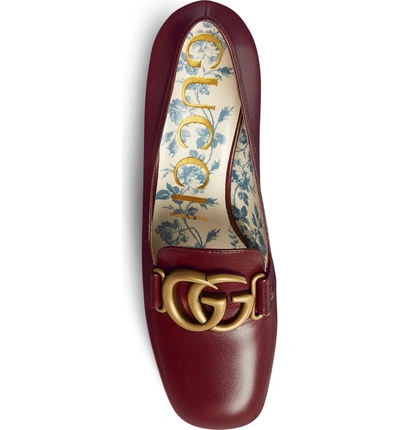 Shop Gucci Loafer Pump In Vintage Bordeaux Leather