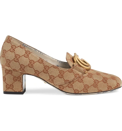 Shop Gucci Loafer Pump In Beige