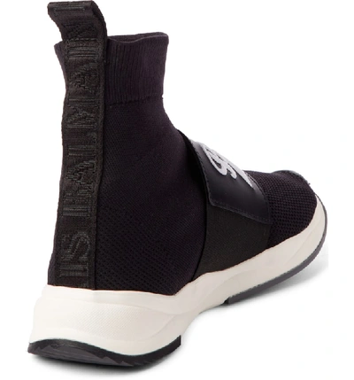 Shop Balmain Cameron Logo Band Sock Sneaker In Black
