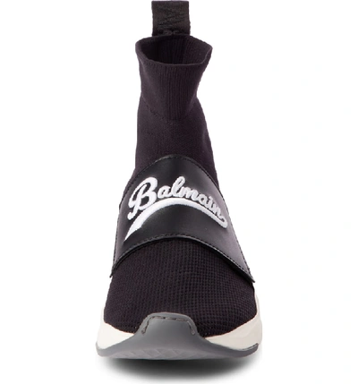 Shop Balmain Cameron Logo Band Sock Sneaker In Black